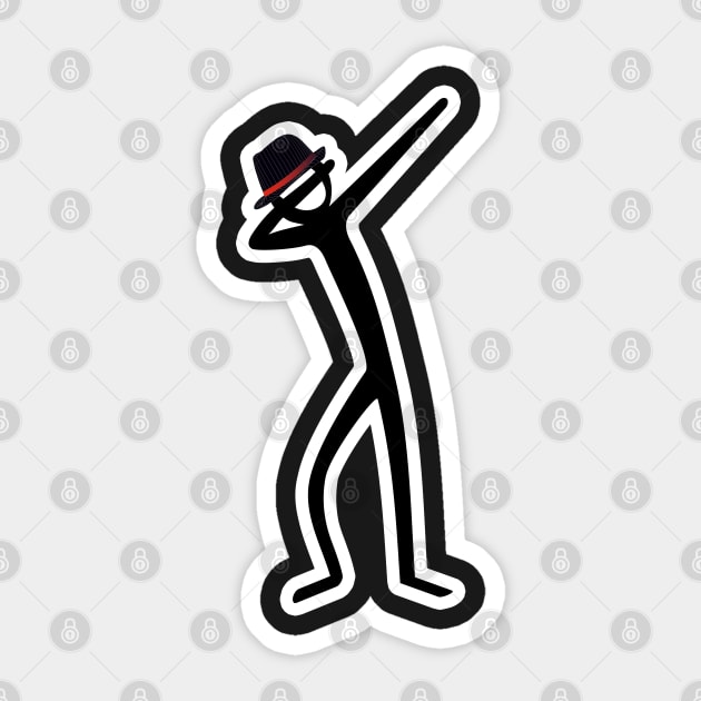 Dabbing Stick Figure - Gangster Hat Sticker by EDDArt